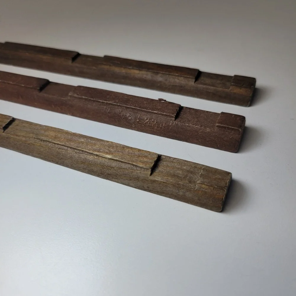 Lincoln Logs Vintage Wood Flat Side Replacement Pieces 7.5 Inch Set of 3